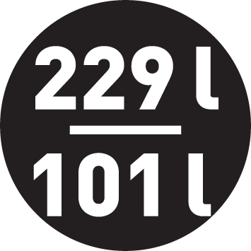 Pojemność lodówki/zamrażarki 229/101 l