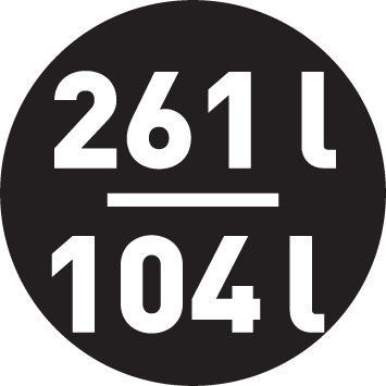 Pojemność lodówki/zamrażarki 261/104 l